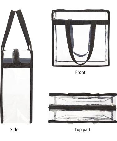 Clear Stadium Security Approved Tote Bag - Black | Ideal for Work, Beach, Makeup & Cosmetics - Buy Online on GoSupps.com