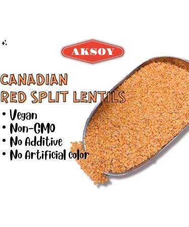 Aksoy Canadian Red Split Lentils 5KG - Premium Quality, Rich in Protein - 5 kg (Pack of 1) - Buy Online on GoSupps.com