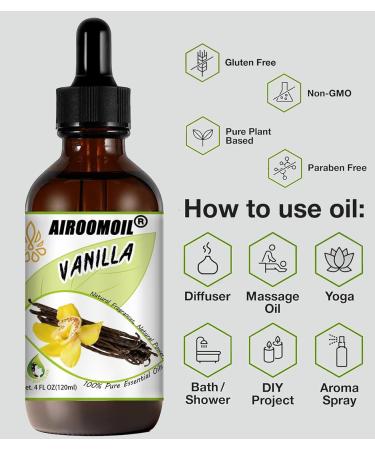 Vanilla Bean Essential Oil - Warm Scented Perfume Air Freshener & Candle Making Aroma - 4 Fl Oz - Buy Online on GoSupps.com