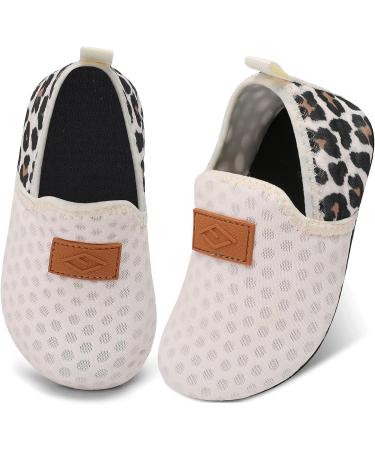 Lefflow Toddler Water Shoes - Quick Dry Beach Swim Socks - Non Slip House Slippers - Size 8.5-9 Toddler - Leopard Print - Buy Online on GoSupps.com