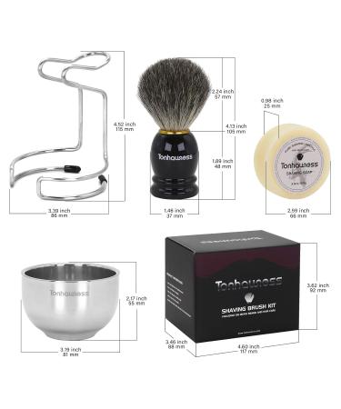 Premium 4-in-1 Shaving Brush Kit for Men | Badger Hair Brush Stainless Steel Bowl Stand & Soap | Perfect Gift Set - Buy Online on GoSupps.com
