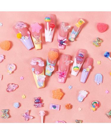 3D Mix Assorted Color Nail Charms Acrylic Multi Cute Nail Art Charms Hollow Candy Jewelry Nail Supplies for Nail Art Design DIY Crafts Accessories (Multicolor) (Multicolor) - Buy Online on GoSupps.com