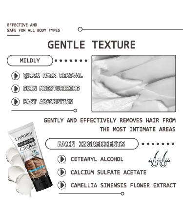 Painless Depilatory Cream for Men - Effective Hair Removal for All Skin Types - Body Arms Legs Chest - Buy Online on GoSupps.com