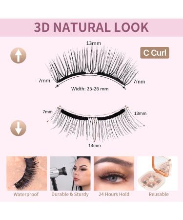 Buy 4D Magnetic Eyelashes Without Eyeliner | Reusable Dual Magnetic Lashes with Applicator - Easy to Wear & Natural Look - Buy Online on GoSupps.com