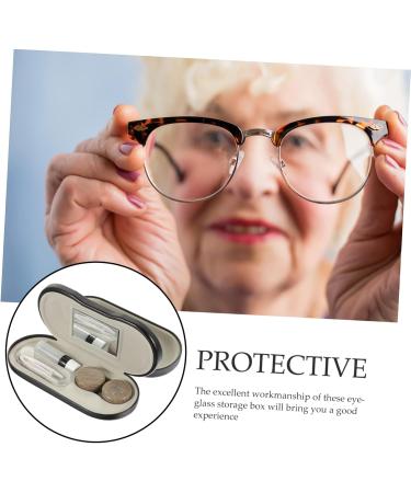 Nolitoy 2-in-1 Travel Glasses & Contact Lens Case | PU Leather Compact Size with Mirror - Perfect for International Shipping - Buy Online on GoSupps.com