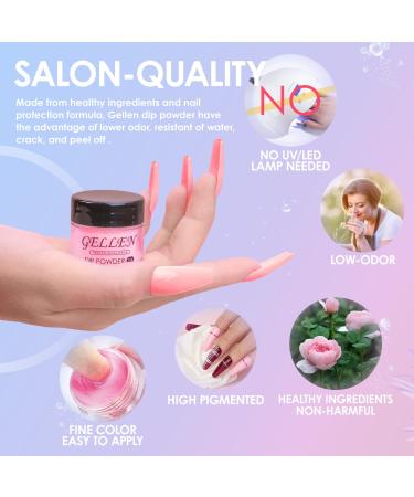 Gellen Dip Powder Nail Kit - 12 Colors Acrylic Dipping Starter Set for French Manicure DIY Nail Art - Buy Online on GoSupps.com
