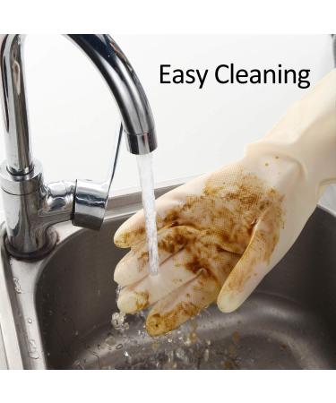 HOWGARI Nitrile Cleaning Gloves Heavy Duty Dishwashing Gloves Reusable Medium Gloves for Kitchen Bathroom Gardening Working Pet Care - White 3 Pairs Size M - Buy Online on GoSupps.com
