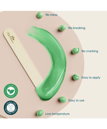 Lifestance 450g Aloe Green Wax Pearls with 10 Wooden Spatulas - Brazilian Waxing for Face Body Legs & Arms - Premium Hair Removal - Buy Online on GoSupps.com