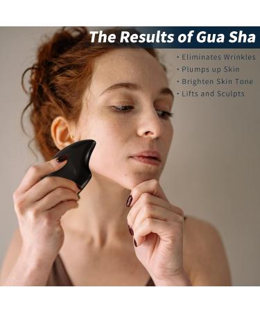 Gua Sha Massage Tool - Natural Black Stone Scraping Board for Facial Skin Care & Massager | Shop Internationally - Buy Online on GoSupps.com
