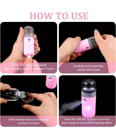 Honoson 2 Pieces Nano Facial Mister - Pink and White - Buy Online on GoSupps.com