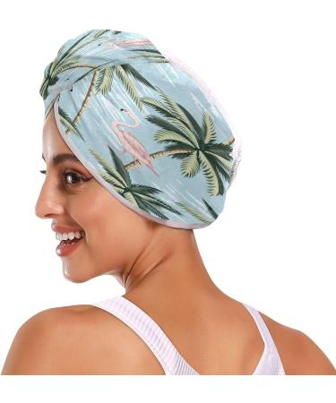 Hawaii Flamingo Dry Hair Cap & Quick Drying Towel Set - Super Absorbent Soft Comfortable | International Shipping Available - Buy Online on GoSupps.com