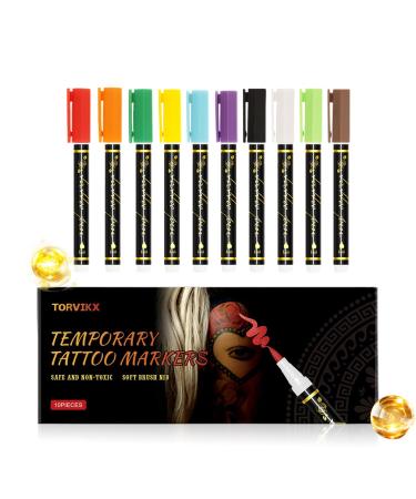 Generisch Skin Pencil | 10 Colors Skin Friendly Face Fine Point Skin Pencils for Birthday Cosplay Festival Makeup Party Teens Adults