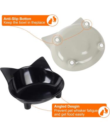 Cotill Cat Bowls Anti-slip Multi-purpose Cat Food Bowl Pet Water Bowl Cat Feeding Bowl Set of 3 - Grey/Black/White - Buy Online on GoSupps.com