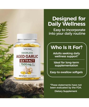 RTQSU Aged Garlic Extract - 7500mg Odorless | Garlic Supplements 360 Softgels | Odorless Aged Garlic Capseles for Supports Immune Health | Organic Non-GMO Gluten-Free (2) - Buy Online on GoSupps.com