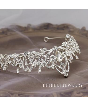 LIHELEI Crystal Tiara for Bridal Wedding Prom Halloween Silver - Women's Crown - Buy Online on GoSupps.com