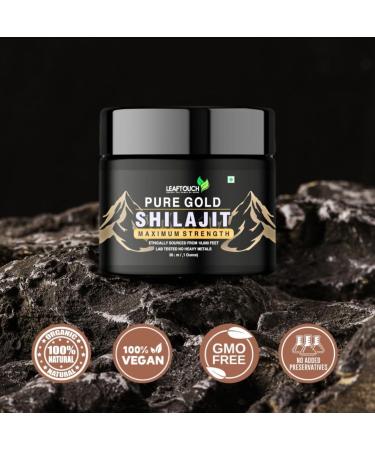 LEAFTOUCH Pure Gold Shilajit Resin | Pure Himalayan Shilajit Resin | Organic and High Potency | 85+ Trace Minerals & Rich in Fulvic Acid | 30gm (1.06 Oz) Pure Gold Shilajit (Pack of 1) - Buy Online on GoSupps.com