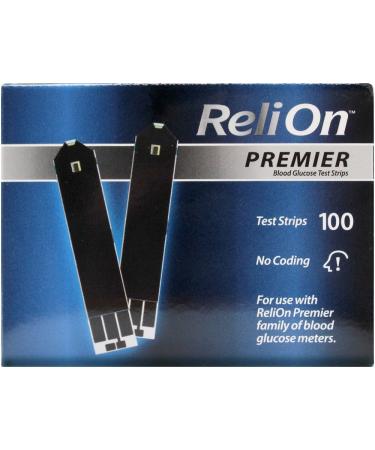 ReliOn Premier Blood Glucose Test Strips, 100 Ct