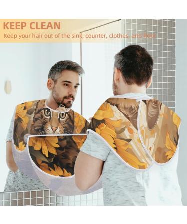 Sunflower Cat Beard Bib Apron | Beard Hair Catcher for Men | Perfect Father's Day & Christmas Gift with Suction Cups - Buy Online on GoSupps.com