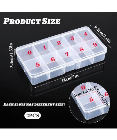 2 Pieces Nail Tips Transparent Storage Box Plastic Sorting Box Nail Art Organiser Box Jewellery Organiser Box Empty Spaces Storage Box for Fingernail Crystal Jewellery - Buy Online on GoSupps.com
