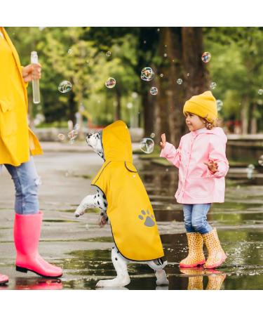 Waterproof Dog Raincoat with Reflective Strip | Adjustable Hooded Rain Jacket for Small to Large Dogs - DQGHQME Yellow - Buy Online on GoSupps.com