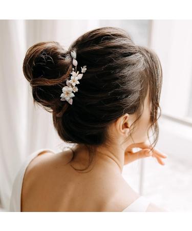 AW BRIDAL Gold Flower Hair Clip Wedding Hair Comb Barrette - Bridal Hair Accessories for Women & Girls - Buy Online on GoSupps.com