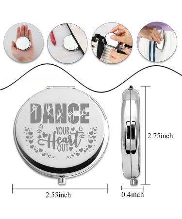 PLITI Dance Compact Mirror - Dancer & Teacher Appreciation Gift | Dance Your Heart Out Inspirational Pocket Mirror - Buy Online on GoSupps.com