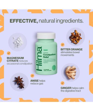 Hilma Gentle Bowel Occasional Constipation Relief with Magnesium Citrate Natural and Gentle Laxatives for Constipation w/Magnesium Citrate Ginger Anise and Bitter Orange 46 Vegan Capsules Gentle Laxative Capsules - 46  - Buy Online on GoSupps.com