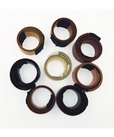 JZK Set of 8 Hair Bun Styling Tools - Donut Hair Bun Maker for Women & Girls | 8 Colors - DIY Hair Accessories - Buy Online on GoSupps.com