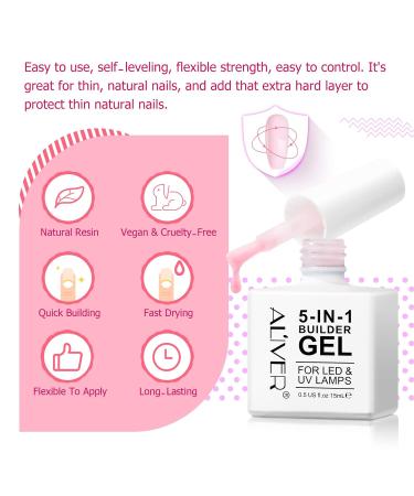 5-in-1 Building Gel for Geln gel - UV/LED Clear Base Coat & Nail Strengthener for Strong Extensions Repair & Art - Buy Online on GoSupps.com