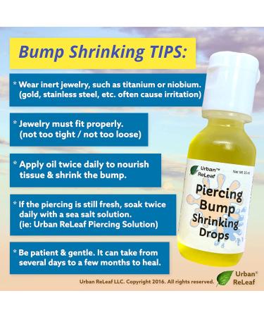 Urban ReLeaf Piercing Bump Shrinking Drops - 100% Natural Aftercare Liquid with Essential Oils for Scars, Nodules, Cartilage, Nose, and Ear Spots - Buy Online on GoSupps.com