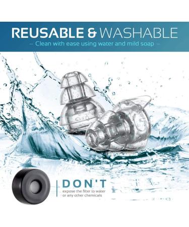 High Fidelity Reusable Musicians Earplugs - 24dB Protection for Music Festivals, DJs, Musicians - Black - Buy Online on GoSupps.com