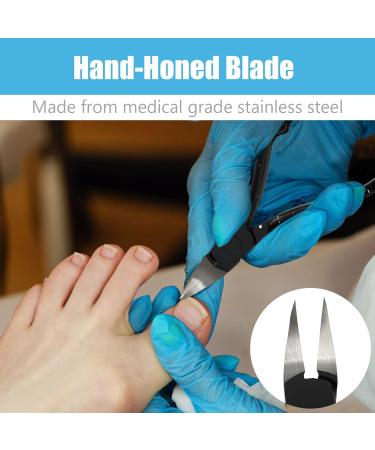 Zalaxt Toenail Clippers Nail Clippers for Thick or Ingrown Toenails Stainless Steel Long Handle Toenail Cutters (Black-1) - Buy Online on GoSupps.com