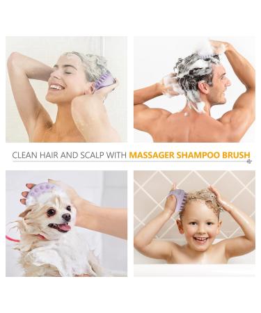 Sndyi Scalp Massage Brush - Silicone Shampoo Brush for Peeling & Head Massage | Wet & Dry Scalp Massager for Dandruff Reduction & Hair Growth - Taro Purple - Buy Online on GoSupps.com