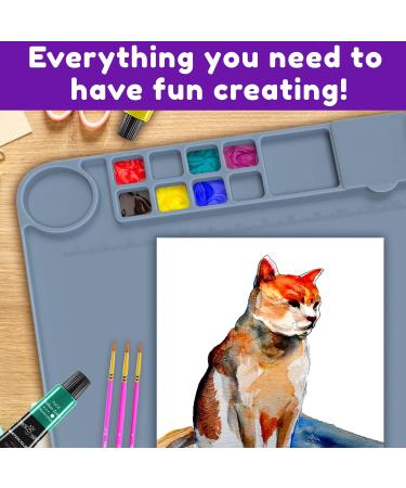 Silicone Craft Mat with Cup - Large Silicone Art Mat for Painting and Crafts (17.7 x 13.7) - Buy Online on GoSupps.com