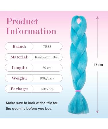 Tess Braids Extensions Blue - 60 cm Jumbo Kanecalon Hair Braids (3 Pack) for Box Braids - 100g Bundle - Buy Online on GoSupps.com