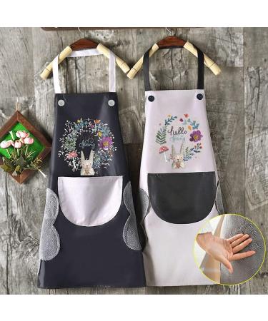 Women'S Kitchen Apron Waterproof And Oil-Proof Round Pockets On Both Sides Can Be Wiped Hands (Free A Pair Of Sleeves) - Buy Online on GoSupps.com