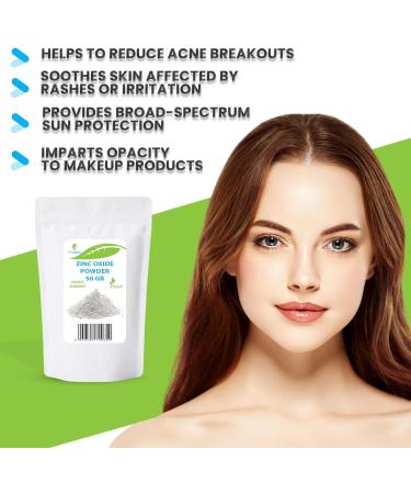 Zinc Oxide Powder 50g - High Purity Cosmetic Ingredient Non-Nano & International Shipping - Buy Online on GoSupps.com
