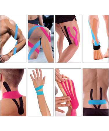 Brifantico Kinesiological Tape - 5 Rolls of Waterproof Breathable Elastic Muscle Band for Sports & Pain Relief Latex-Free - 5cm x 5m - Buy Online on GoSupps.com