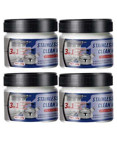 Metal Polish Cream Scratch Remover and Cleaner Stainless Steel Cleaning Wax Stain Removal Multifunctional Rust Remover for Stainless Steel Aluminum Brass Copper Gold Long Lasting Shine 400g