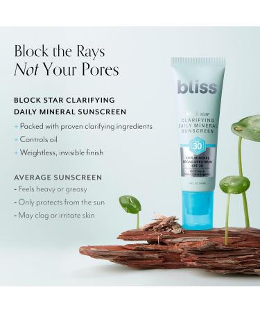Bliss Block Star SPF 30 Duo | Daily Tinted Sunscreen + Clarifying Mineral Sunscreen - Buy Online on GoSupps.com