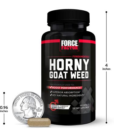 Force Factor Horny Goat Weed for Men 3-Pack - Natural Male Drive & Vitality Supplement - 750mg - 180 Capsules x 3 - Fundamental Series - Buy Online on GoSupps.com