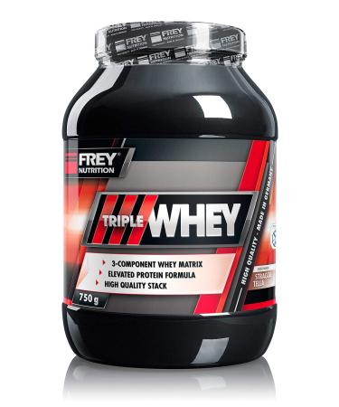 Frey Nutrition Triple Whey 750g (Stracciatella) Delicious and creamy whey protein- contributes to the muscle gain and muscle maintenance high 30% isolate content- high BCAA content very soluble