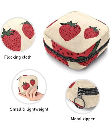 Women's Bonds Storage Pocket Stillpad Holder - Portable Period Kit & Feminine Product Bag with Strawberries Design | Color 3 - Buy Online on GoSupps.com