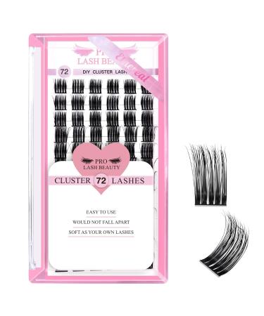 Cluster Lashes 72 Pcs - DIY Eyelash Extensions Ethereal Style Fluffy & Reusable Super Thin Band - Perfect for Self-Application (Ethereal-D-10mm - Buy Online on GoSupps.com