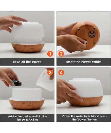 500ml Aromatherapy Diffuser for Essential Oils - Includes 10 Oils Noiseless 23dB BPA-Free 7 LED Colors 4 Timers & Auto Shutdown - Buy Online on GoSupps.com