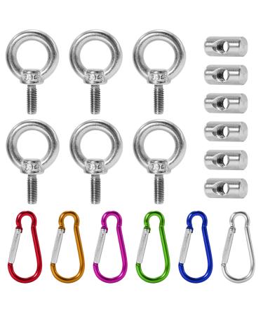 6 pieces Kederstopper 6mm Keder track Accessories with 6 carabiners stainless steel keder strips in the awning stopper awning hook ceder strip Keder se Endstopper for Caravan Wohnmobi Campervan caravan Boot Mix colors