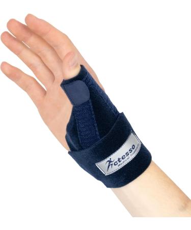 Actesso Neoprene Thumb Splint Support Brace for Pain Relief - Left Hand Blue | Wrist Tendonitis, De Quervain's, Sprains | Adjustable Thumb Spica - Buy Online on GoSupps.com