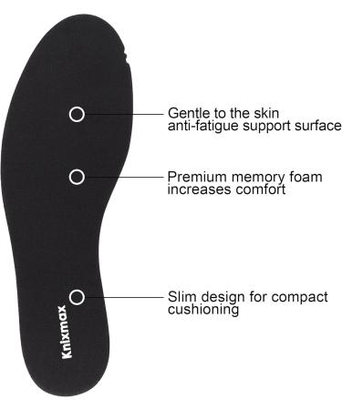 Knixmax Memory Foam Insoles for Men - 3 Pairs of Cushioned Shoe Inserts for Sneakers Slippers & Boots (EU 41-46 Men 8-13) - Super Soft Thin Comfortable Black Inner Soles - Buy Online on GoSupps.com