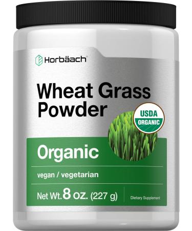 Wheatgrass Powder Organic | 8oz | Vegan Raw Non GMO & Gluten Free Wheat Grass Superfood Powder | by Horbaach