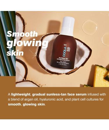 Coola Sunless Tan Anti Aging Face Serum 70 Percent + Organic Fake Tan Streak Free and Transfer Resistant Self Tanner Lightweight Formula Made with Argan Oil and Hyaluronic Acid 50 ml - Buy Online on GoSupps.com